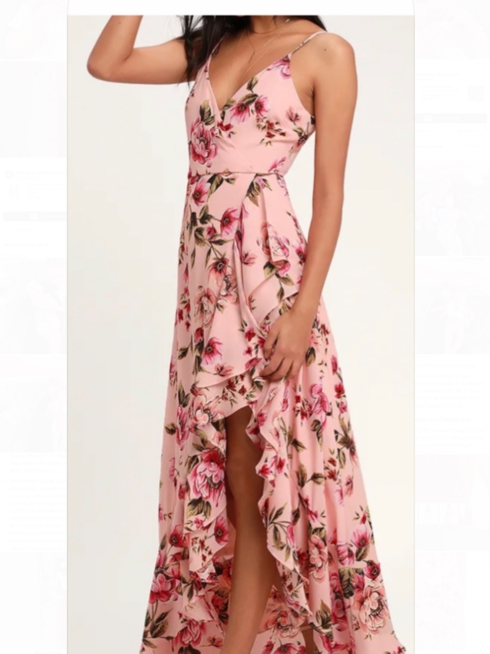 Lulu's Bella Pink Floral Print Maxi Dress
